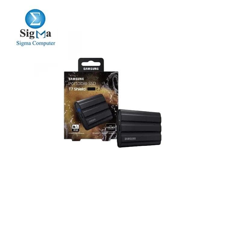 سامسونج T7 Shield سعة 1TB هارد SSD خارجي 3.2، أسود MU-PE1T0S/WW