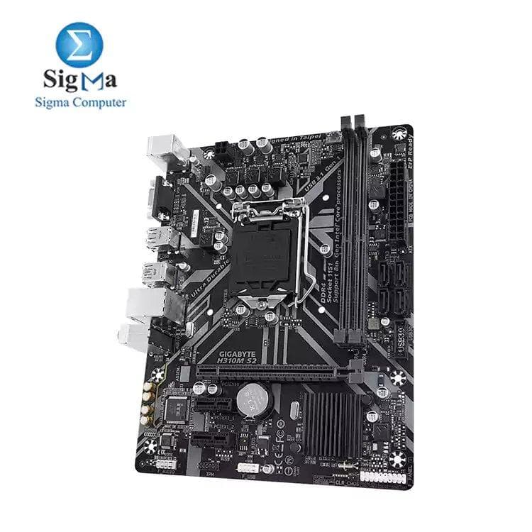 لوحة أم جيجابايت H310M S2 Ultra Durable مع كارت شبكة GIGABYTE 8118 للجيمنج، مقاومة للكبريت، Smart Fan5، متوافقة مع CEC 2019