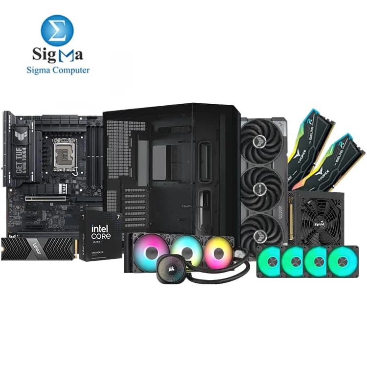 ASUS TUF GAMING Z890-PLUS WIFI - Intel Core Ultra 7 265K - T-Force Delta 2x32GB - ASUS TUF Gaming RTX 5070 Ti 16GB - Lexar NM800PRO 512GB - CASE APNX V1 - Aerocool Integrator Gold 850W - CORSAIR NAUTILUS 360mm - x4 APNX FP1-120 Black ARGB Fan