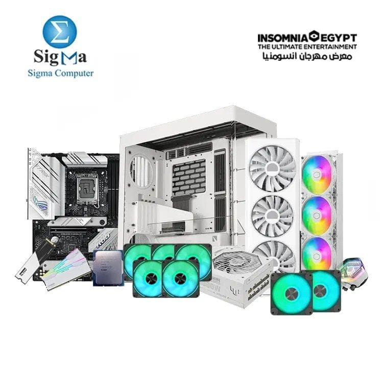 تجميعة INSOMNIA -2- اسوس ROG STRIX B760-A GAMING WIFI - معالج انتل Core i7-14700K - رام KLEVV 2x16GB DDR5 7600MHz - هارد KLEVV C910 500GB - كرت شاشة XFX RX 7800 XT 16GB - مبرد Cooler Master MasterLiquid Atmos 360 - باور سبلاي اسوس TUF Gaming 1000W Gold - كيسة HAVN HS 420 أبيض