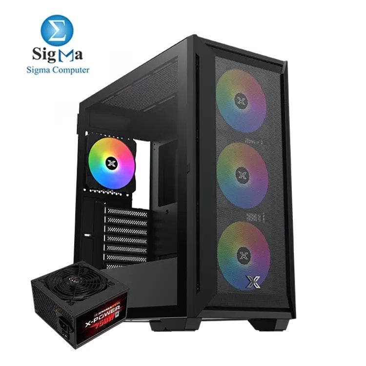 Xigmatek Master X II Pro ARGB + X-Power 750W: ATX case, 410mm GPU clearance, 360mm radiator support, 750W 80 Plus White PSU