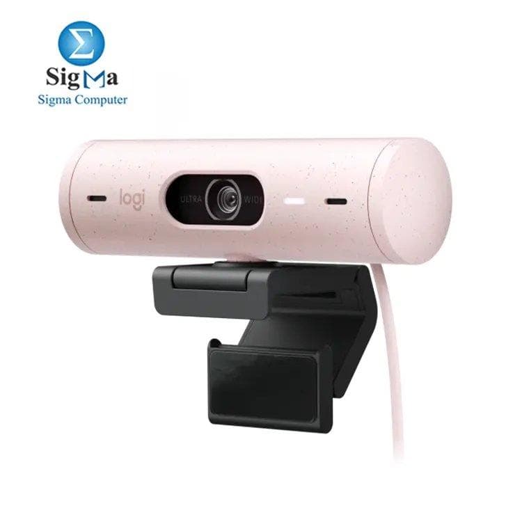 Logitech Brio 500 Full HD Webcam with Auto Light Correction -Rose