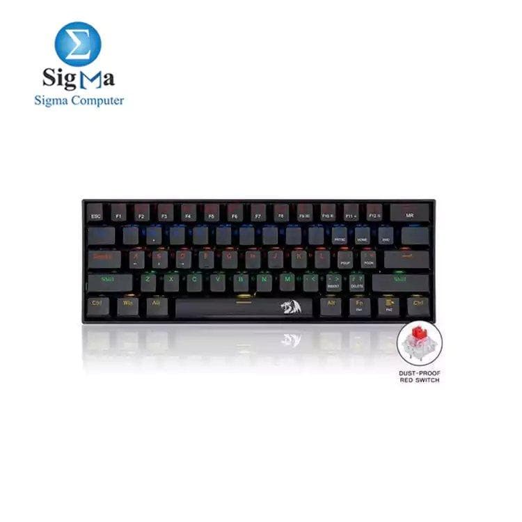 Redragon K606R Lakshmi Gaming Keyboard Red  Switch (Black)