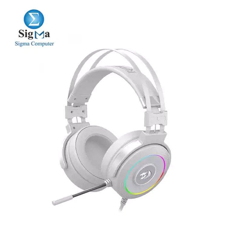 سماعة جيمنج ريدراجون Lamia 2 H320 RGB مع حامل - أبيض