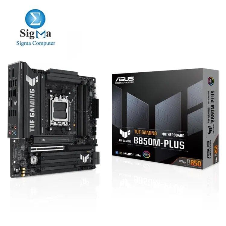 ASUS TUF GAMING B850M-PLUS: AM5, B850 chipset, DDR5 256GB 8000+MT/s, PCIe 5.0, 3x M.2, 4x SATA, 2.5Gb LAN, USB 20Gbps, ALC1220P Audio, micro-ATX
