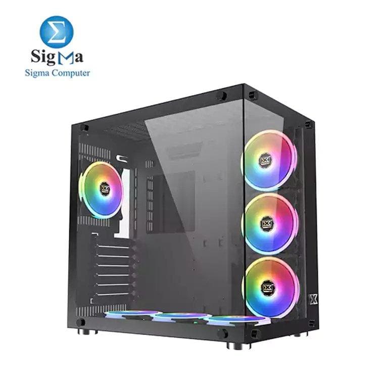كيسة جيمنج XIGMATEK Aquarius Plus BLACK MID-TOWER ARGB بـ 7 مراوح ARGB