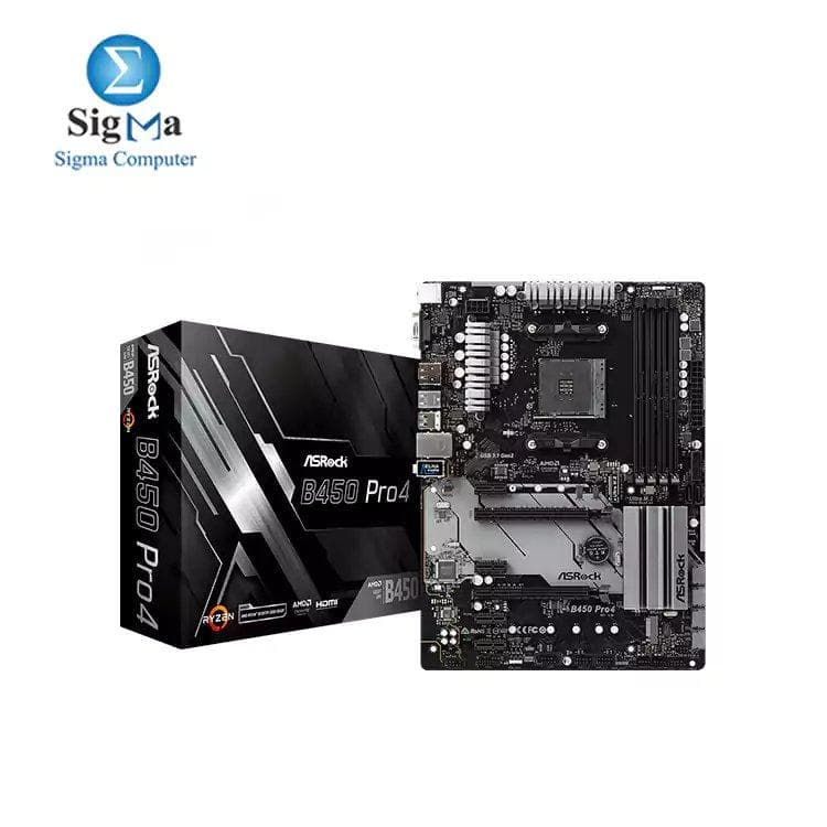 لوحة أم ازروك B450 PRO4 مقاس ATX