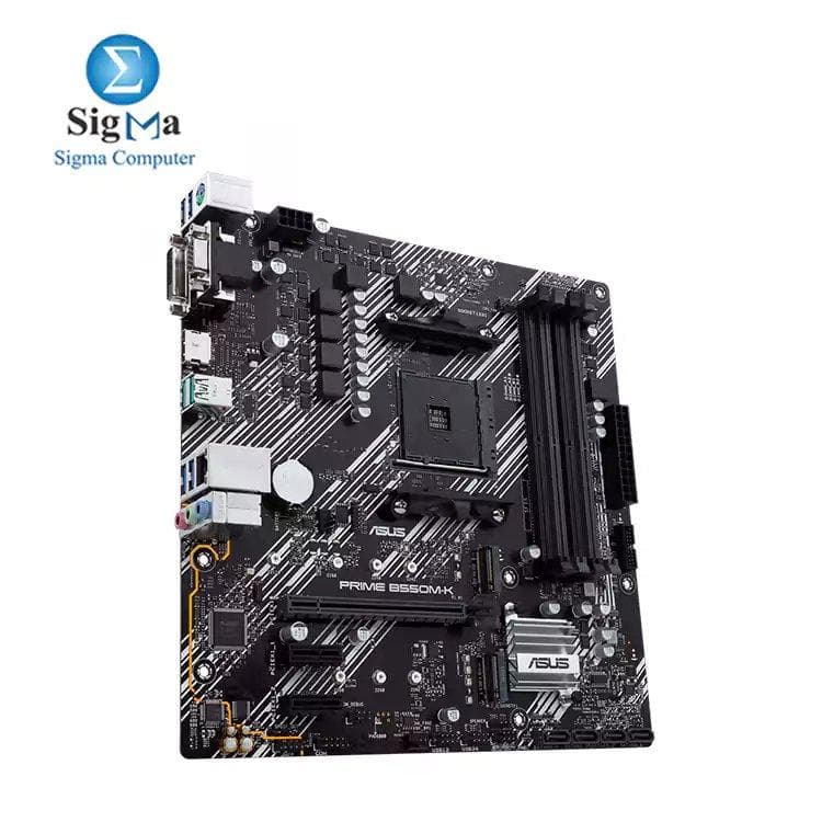 لوحة أم AMD B550 (Ryzen AM4) مايكرو ATX مع منفذ M.2 مزدوج، PCIe 4.0، 1 Gb Ethernet، HDMI/D-Sub/DVI، SATA 6 Gbps، USB 3.2 Gen 2 Type-A