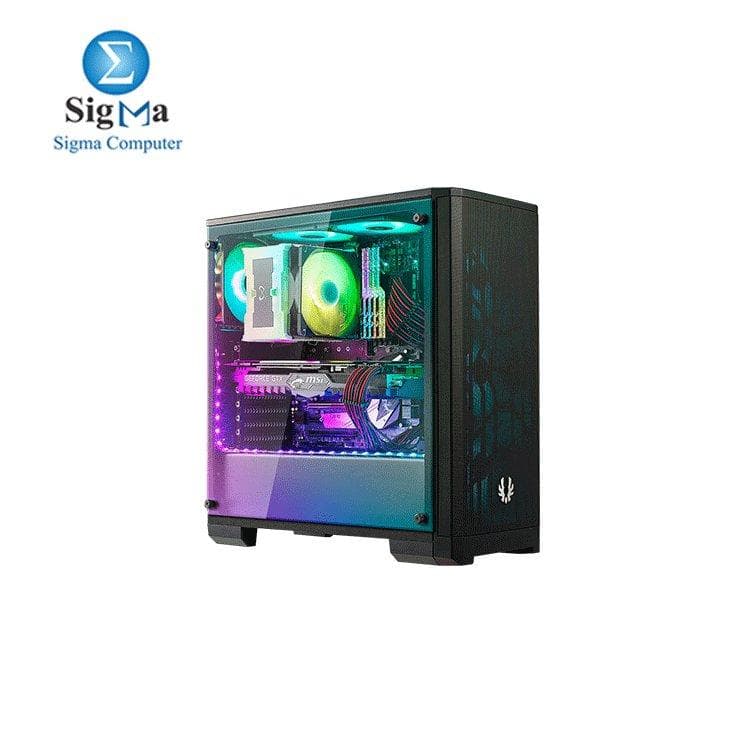 كيسة كمبيوتر نوفا Mesh TG Mid Tower بباب زجاجي RGB + باور سبلاي Bitfenix BPA 600 وات 80 PLUS - مروحة RGB + مروحة سوداء