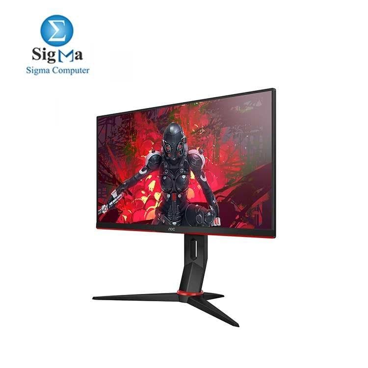 شاشة جيمنج AOC 24G2 مقاس 24 بوصة بدون حواف لوحة IPS، دقة FHD 1080P، زمن استجابة 1ms تردد 144Hz، تدعم Freesync