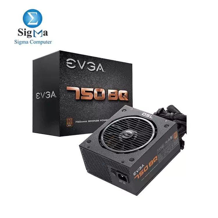 مزود طاقة EVGA 750 BQ، 80+ BRONZE 750W، سيمي موديلار، يشمل جهاز اختبار ذاتي مجاني