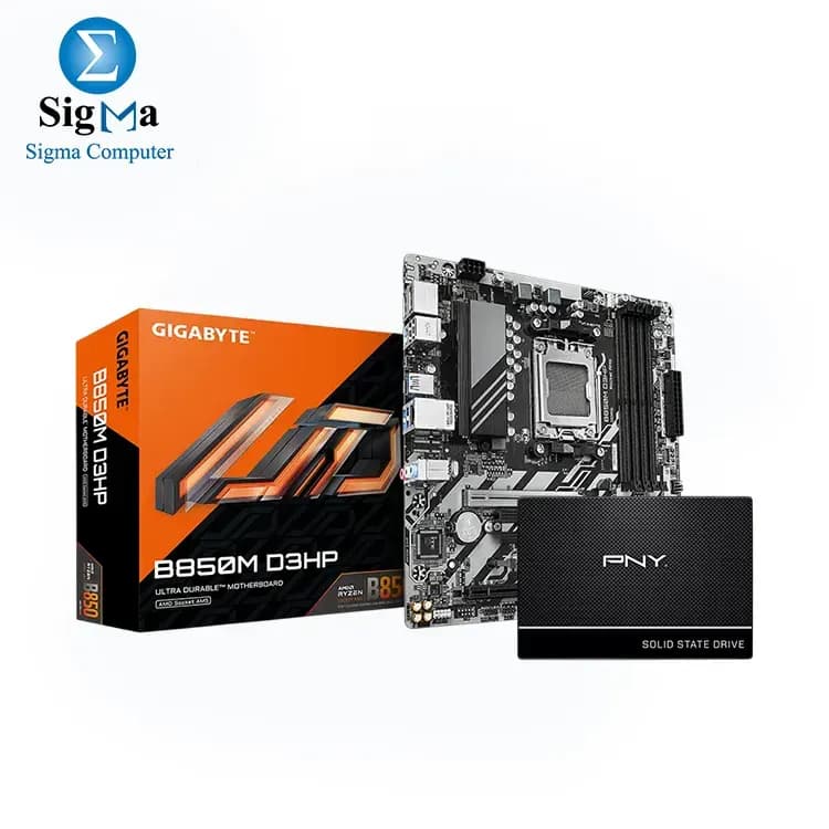 Bundle Gigabyte B850M D3HP with PNY CS900 500GB 2.5" SATA.