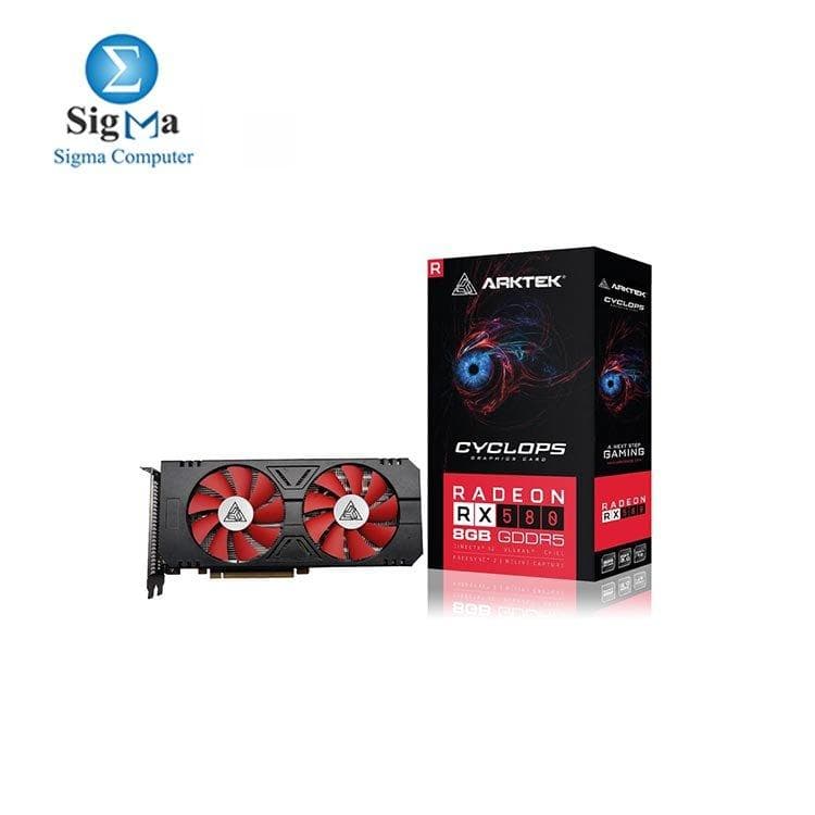 كرت شاشة ARKTEK RADOEN RX580 DDR5 8G 256BIT CYCLOPS