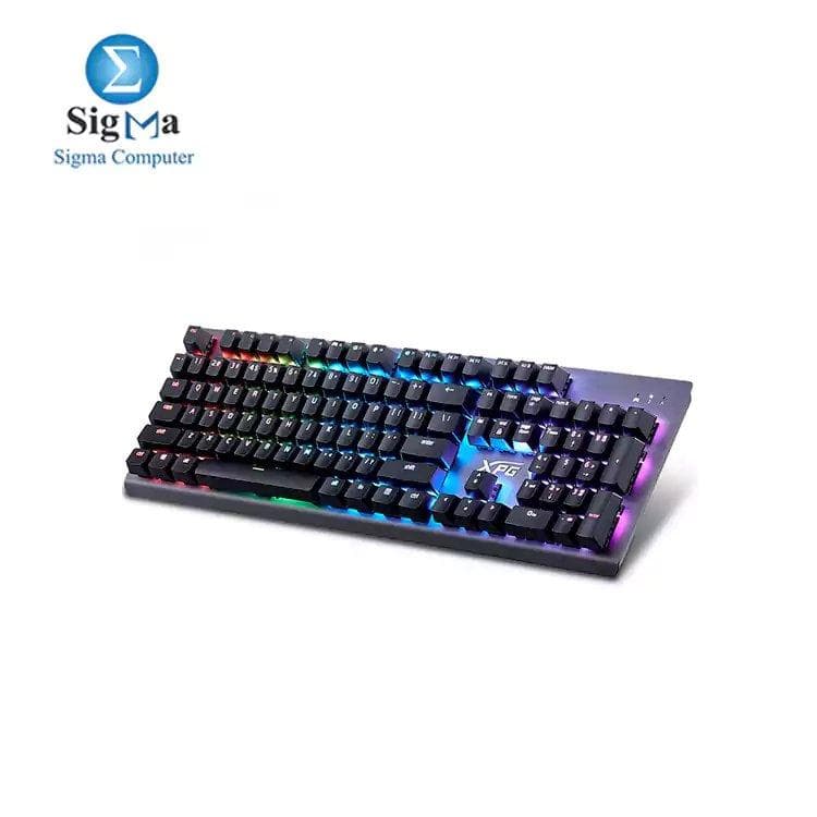 كيبورد جيمنج ميكانيكال XPG MAGE باضاءة RGB وسويتش احمر هادئ، كابل USB Type-C قابل للفصل، خاصية Anti-ghosting، حجم كامل (MAGE104RD-BKCWW)