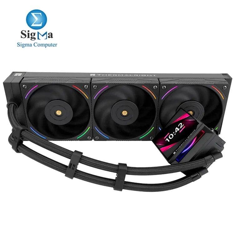 Thermalright Hyper Vision 360 ARGB Black – 360mm AIO, 6400 RPM pump, aluminum radiator, 3x 120mm fans (2150 RPM, 69 CFM, 27 dBA), 4-Pin PWM & 3-Pin 5V ARGB