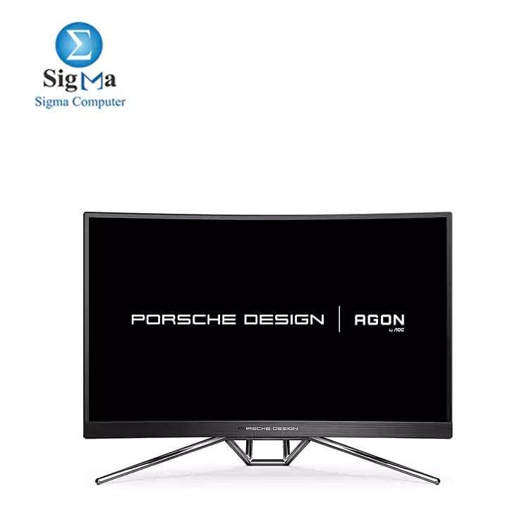 شاشة جيمنج AOC PD27 (إصدار Porsche Design)، دقة 2560x1440، زمن استجابة 0.5ms، تردد 240Hz، لوحة VA، تدعم Free Sync، لون أسود