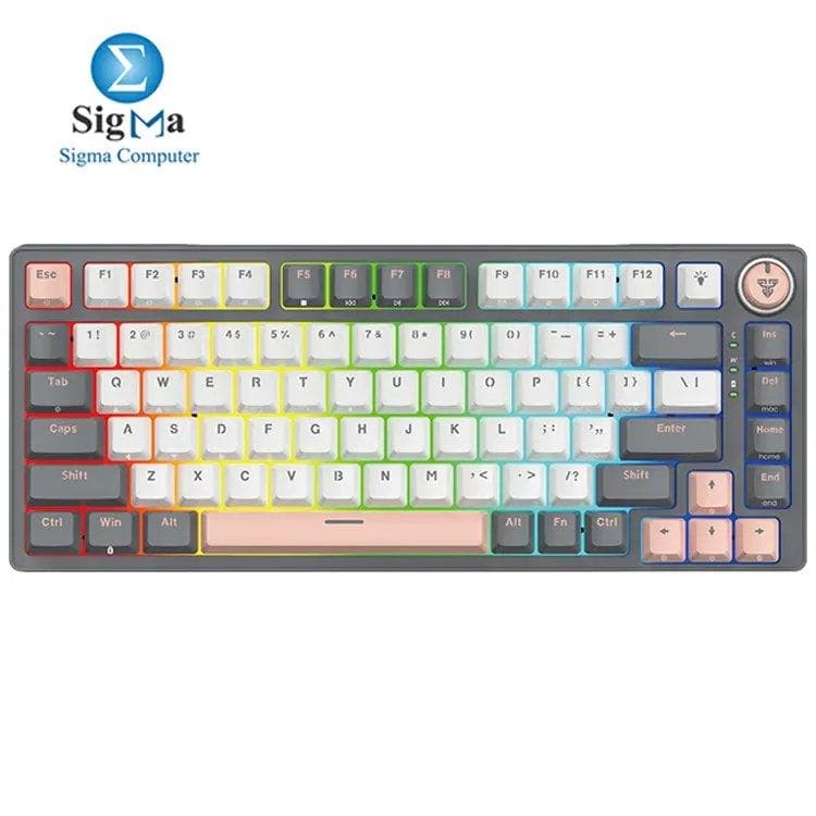 كيبورد ميكانيكي FANTECH ATOM PRO83 MK913 - 83 مفتاح، ثلاثي الاتصال، سويتش قابل للتبديل، إضاءة RGB جانبية، بكرة تحكم في الصوت