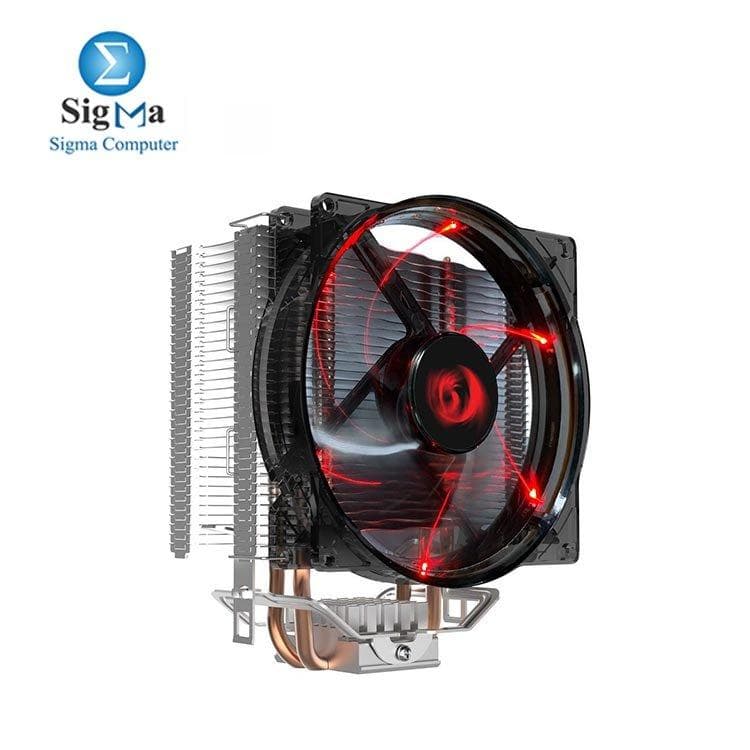 مبرد معالج Redragon CC-1011 Reaver مع إضاءة LED حمراء ومروحة 120mm و4 أنابيب حرارية متعدد التوافق
