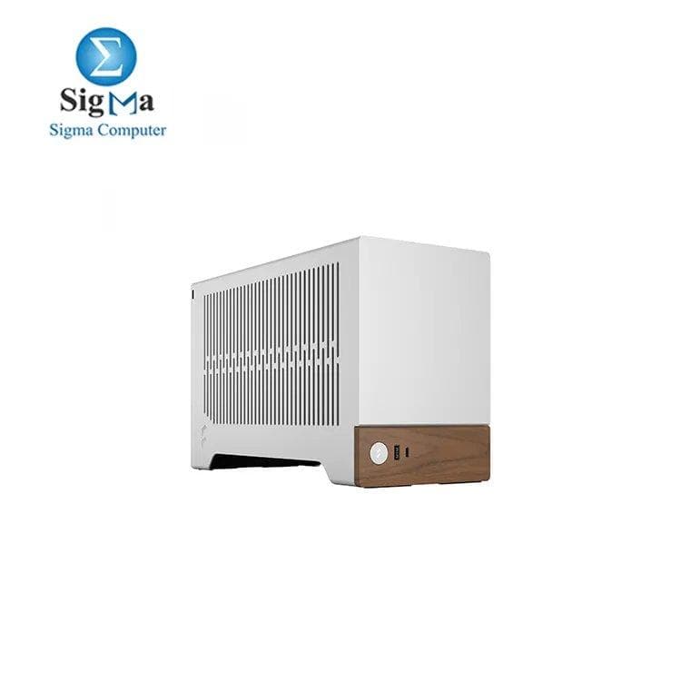 كيسة Fractal Design Terra Silver - واجهة خشب الجوز - حجم صغير Mini ITX - كابل PCIe 4.0 Riser - منفذ USB Type-C - ألواح ألومنيوم