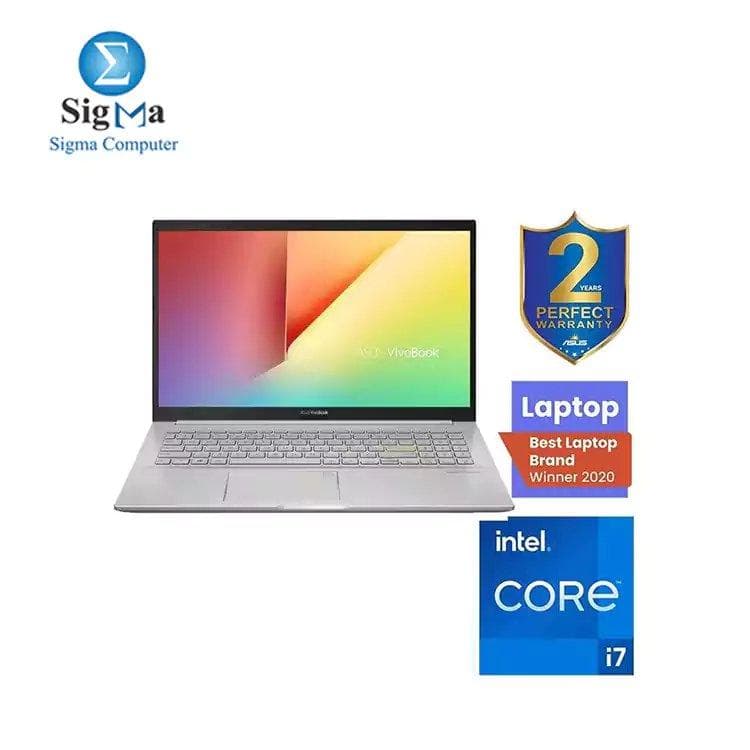 لابتوب اسوس Vivobook 15 K513EP-BQ312T بمعالج Core i7-1165G7، رام 8GB، هارد 512GB SSD، شاشة 15.6 بوصة FHD، كرت شاشة GeForce MX330 2GB، ويندوز 10 - لون فضي
