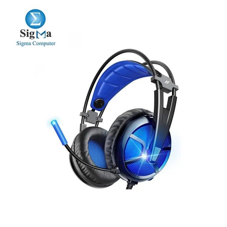 ABKONCORE B581 USB Gaming Headset with 7.1 Surround Sound - Noise-Cancelling Mic, On-Ear Controls, LED Light