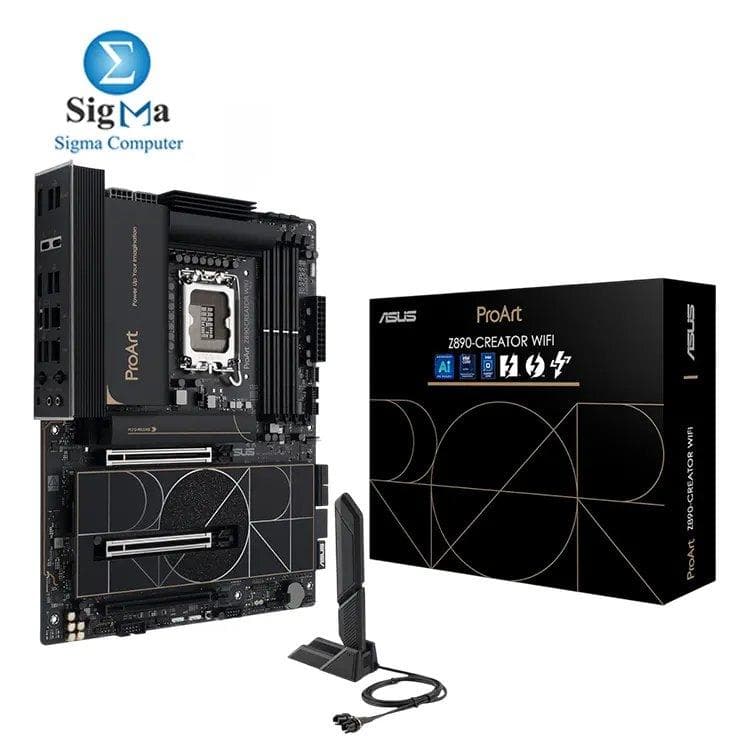 ASUS ProArt Z890-CREATOR WIFI supports Intel® Core™ Ultra processors, up to 256GB DDR5, PCIe 5.0, Thunderbolt™ 5, Wi-Fi 7, 10G Ethernet