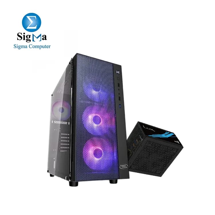 كيسة كمبيوتر DEEPCOOL MATREXX 55 MESH ADD-RGB 4F مع باور سبلاي Aerocool LUX 750W 80Plus Bronze
