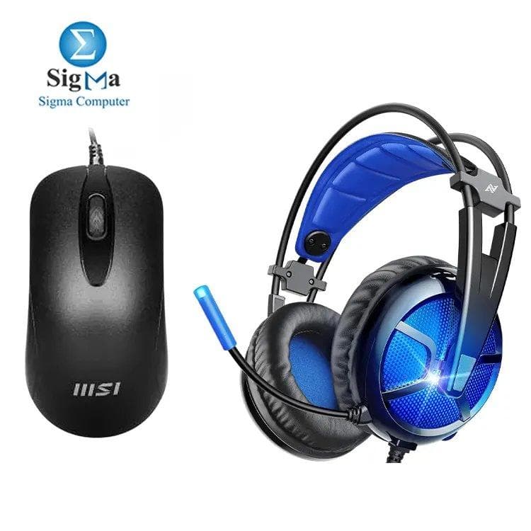 سماعة رأس جيمنج ابكونكور B581 USB وماوس جيمنج ام اس اي M88 بسلك USB