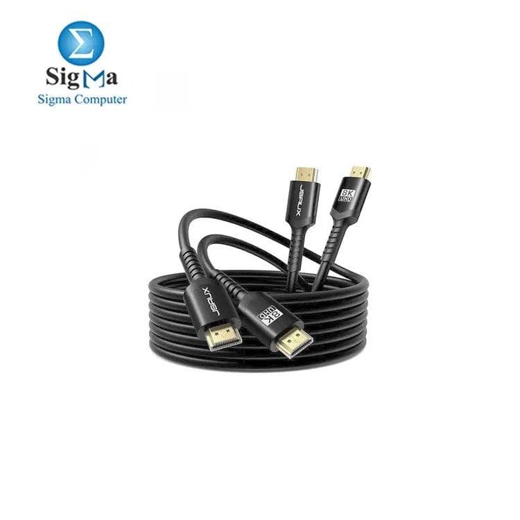 JSAUX Cable 2pack model cv0035 – 8K 2.1 HDMI Ultra High Speed HDMI 4K@120Hz 8K@60Hz eARC HDR10+ Durable Cable,10ft3m – Black
