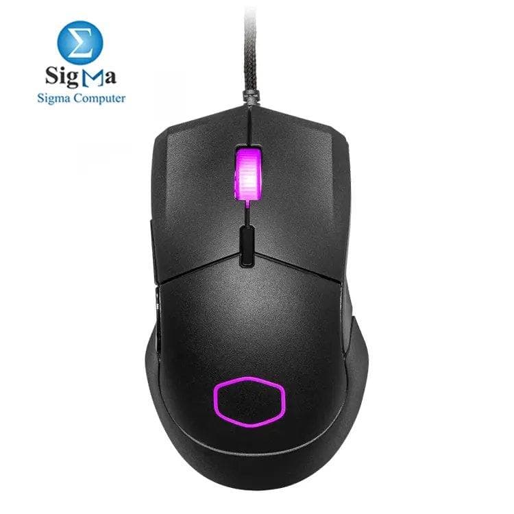 كولر ماستر MM310 - ماوس جيمنج فائق الخفة 50 جرام بمستشعر Pixart 3327 (حتى 12,000 DPI)، قواعد PTFE، كابل Ultraweave، إضاءة RGB، وعمر افتراضي 60 مليون نقرة