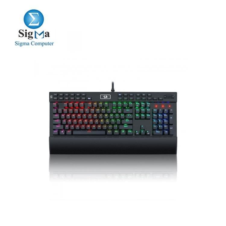 كيبورد جيمنج ميكانيكال ريدراجون K550 بإضاءة RGB LED وسويتش أحمر