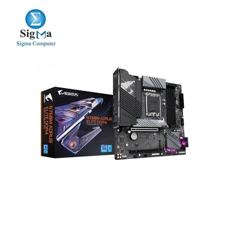 لوحة أم جيجابايت B760M AORUS ELITE DDR4 انتل LGA 1700 m-ATX, 4x DDR4 ~128GB, 2x PCI-E x16, 2x M.2, 4x SATA, 4x USB 3.2, 1x USB-C, 4x USB 2.0