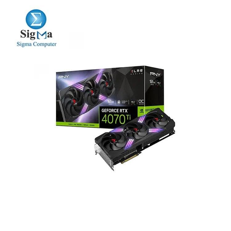 كرت شاشة بي ان واي GeForce RTX 4070 Ti 12GB OC XLR8 Gaming Verto TF