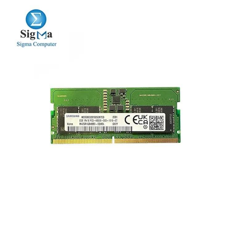 رام لابتوب سامسونج DDR5 SODIMM سعة 8GB 1Rx16 PC5 - 4800MHz - CL40 - SC0 - 1010 - XT