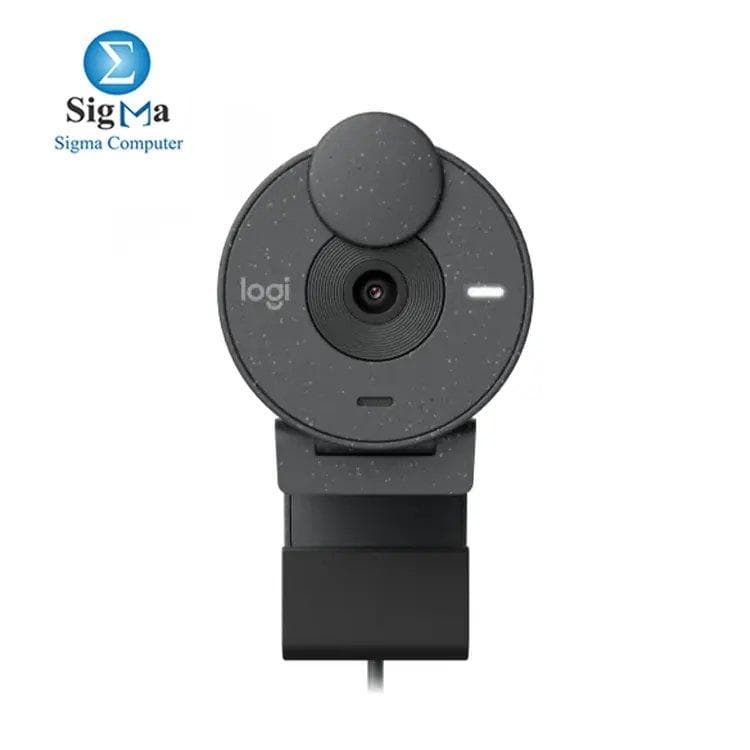 كاميرا ويب لوجيتك Brio 300: دقة 1080p بمعدل 30 إطار في الثانية، 2 ميجابكسل، زاوية رؤية 70 درجة، تركيز ثابت، ميكروفون أحادي، USB-C، غطاء خصوصية، تقنية RightLight 2، متوافقة مع Windows/macOS/ChromeOS (أسود)