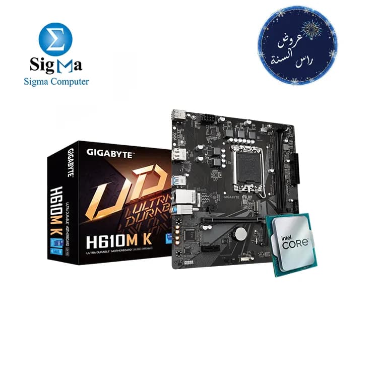 Bundle GIGABAYT-INTEL H610M K with CPU-Intel-Core i3-12100F Tray