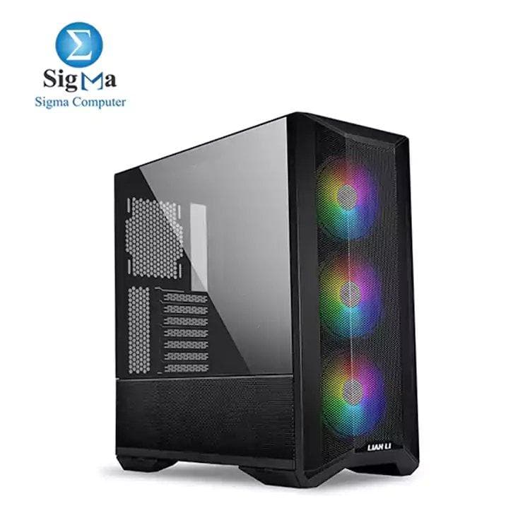 كيسة ليان لي LANCOOL II MESH RGB أسود زجاج مقسى ATX مع 3 مراوح RGB