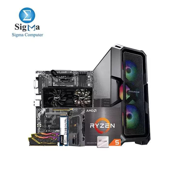 AMD Ryzen 5 5600X MSI B450 TOMAHAWK MAX RTX 3060 Dual 12G TEAM DELTA RGB 16G-2X8 3200Hz Kingston NV1 500G M.2 COUGAR MX440-MESH RGB VTC 650W