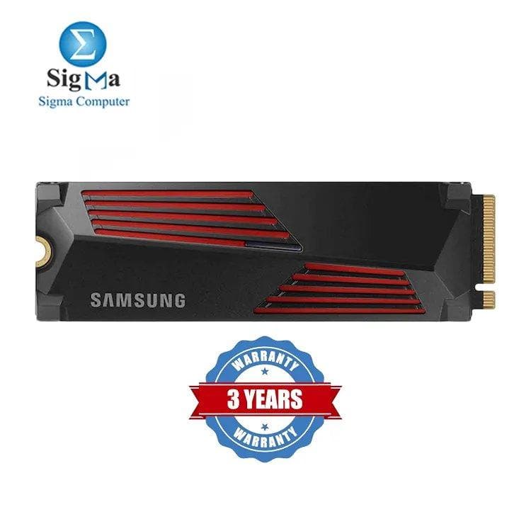 Samsung 990 PRO w/ Heatsink 1TB PCIe 4.0 NVMe SSD – Up to 7,450/6,900 MB/s speeds, M.2 (2280) form factor, PlayStation 5 compatible, Samsung V-NAND, integrated heatsink, 3-year warranty