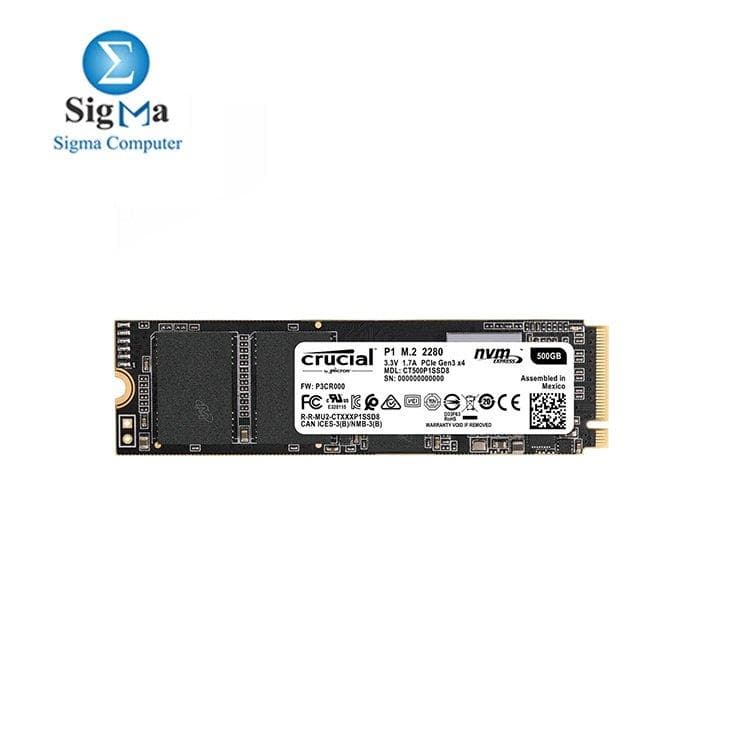 هارد SSD كروشال P1 سعة 500GB بتقنية 3D NAND وواجهة NVMe PCIe M.2