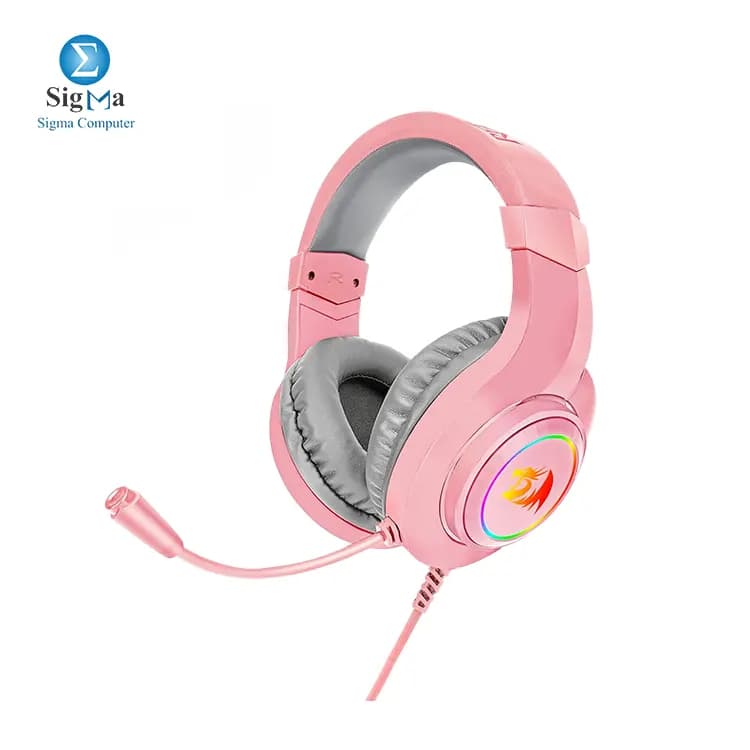 ريدراجون H260 Hylas سماعة جيمنج وردي RGB بمدخل 2x3.5mm + (USB للإضاءة)