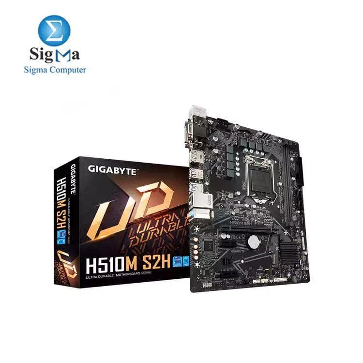 لوحة أم جيجابايت H510M S2H Ultra Durable مع 6+2 مراحل طاقة رقمية، تصميم PCIe 4.0، كارت شبكة Realtek 8118 جيمنج، دعم 4 شاشات، مقاومة كبريتية، Smart Fan 6