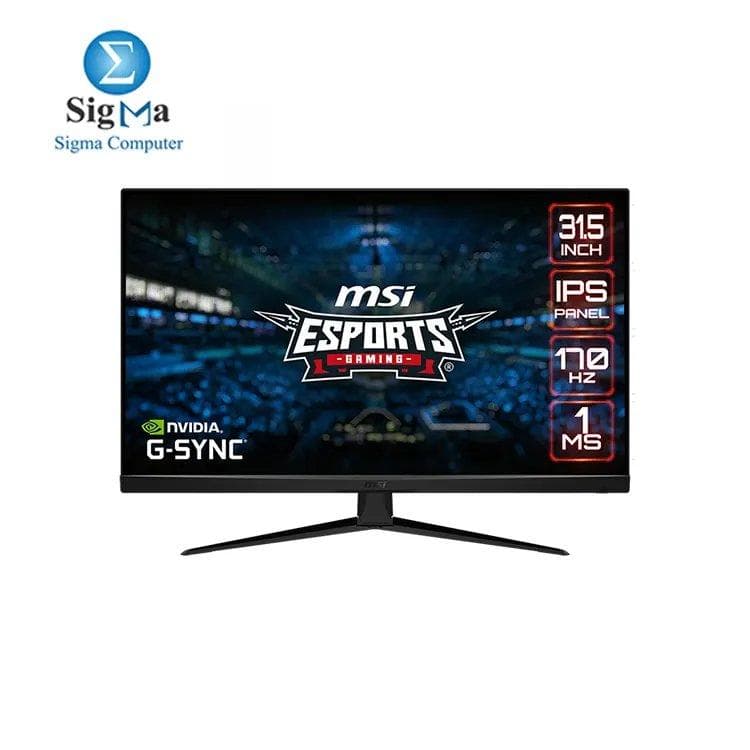 شاشة ام اس اي G321Q بدقة 2K IPS للجيمنج - مقاس 31.5 بوصة، دقة 16:9 WQHD (2560 x 1440)، لوحة IPS، استجابة 1ms، تردد 170Hz، تدعم HDR وG-Sync، منافذ DisplayPort وHDMI، حماية للعين ورؤية ليلية، لون أسود، ضمان 3 سنوات