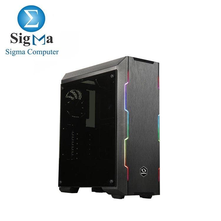 كيسة كمبيوتر RAIDMAX ATTILA T25-FTB زجاج مقسى ATX Mid Tower + باور سبلاي 550 وات