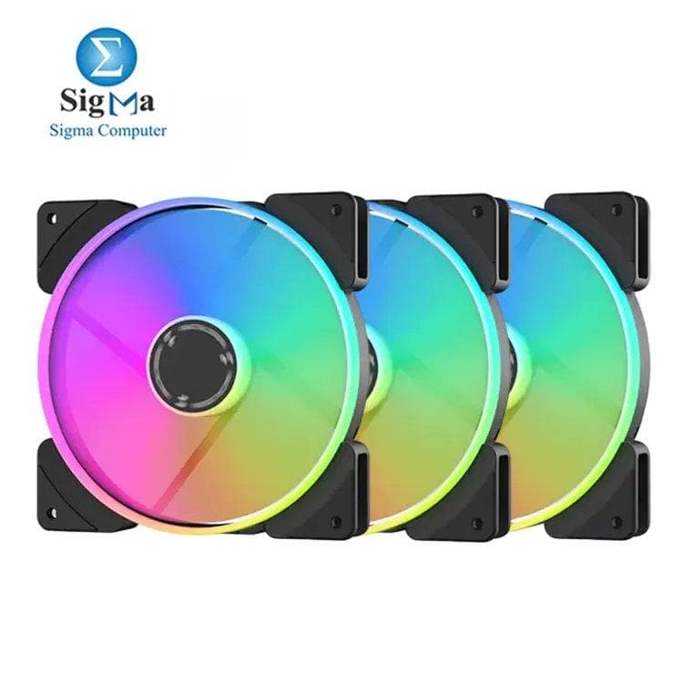 Fractal Design Prisma AL-12 – 120mm Silent Computer Fan - PWM Control - Six LEDs - ARGB - Optimized for Silent Computing - High Airflow - LLS Bearings - TripWire Technology - RGB (3-Pack)