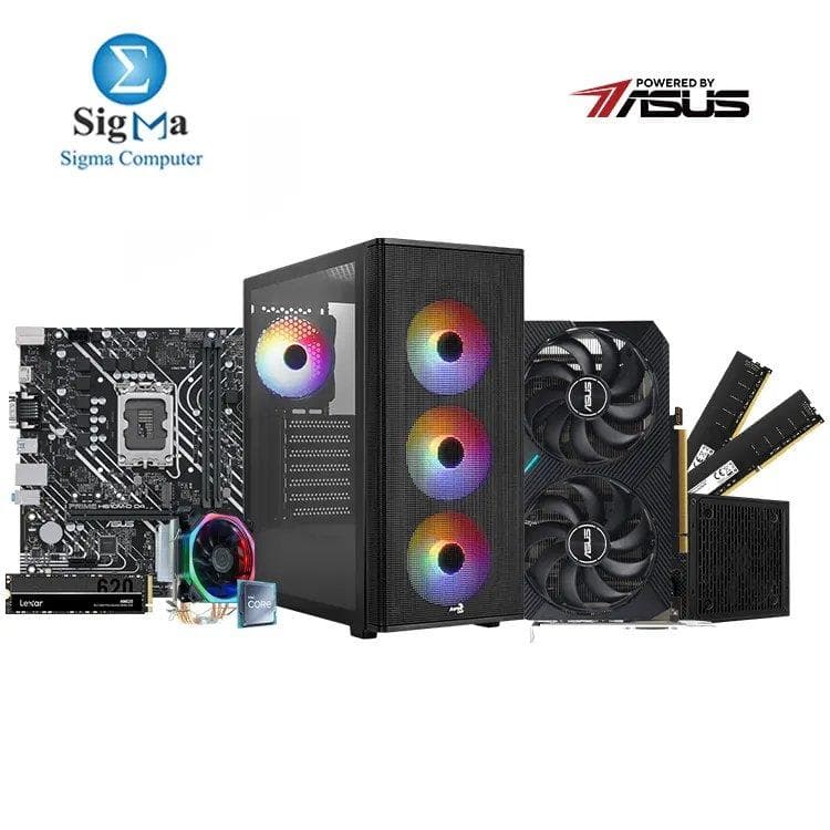 تجميعة Powered By اسوس -02- اسوس H610M-D D4 - انتل Core i5 12400F - Lexar 2x8GB 3200MHz - اسوس RTX 3050 8GB - Lexar NM620 256GB - Aerocool Designer ARGB And LUX 550W 80+PLUS BRONZE