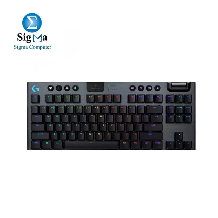 Logitech G915 X Lightspeed TKL Wireless Mechanical Gaming Keyboard, Double-Shot PBT Keycaps, Fully Programmable Keys, RGB Backlit Mac/PC Gaming Keyboards, Aluminum Finish, GL Tactile Switches, Black