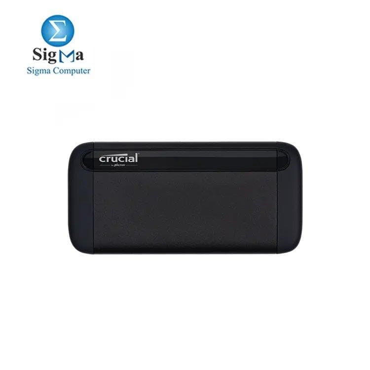 هارد SSD خارجي كروشال X8 سعة 2TB محمول - سرعة تصل إلى 1050 MB/s - USB 3.2 - هارد SSD خارجي، USB-C، USB-A، لون أسود