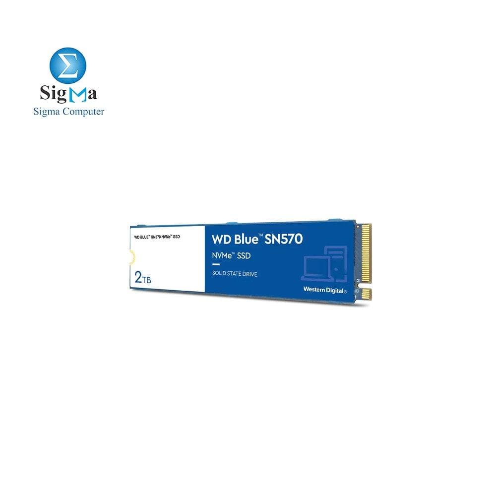ويسترن ديجيتال 2TB WD Blue SN570 NVMe هارد SSD داخلي - Gen3 x4 PCIe 8Gb/s, M.2 2280, حتى 3,500 MB/s - WDS200T3B0C