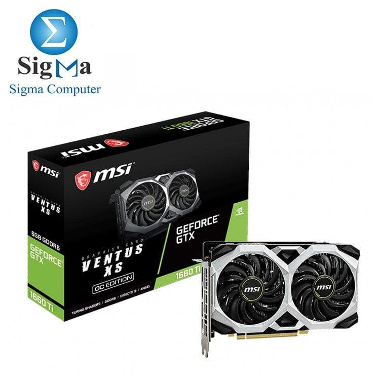 كرت شاشة ام اس اي انفيديا GeForce GTX 1660 TI VENTUS XS 6G OC 192-Bit GDDR6